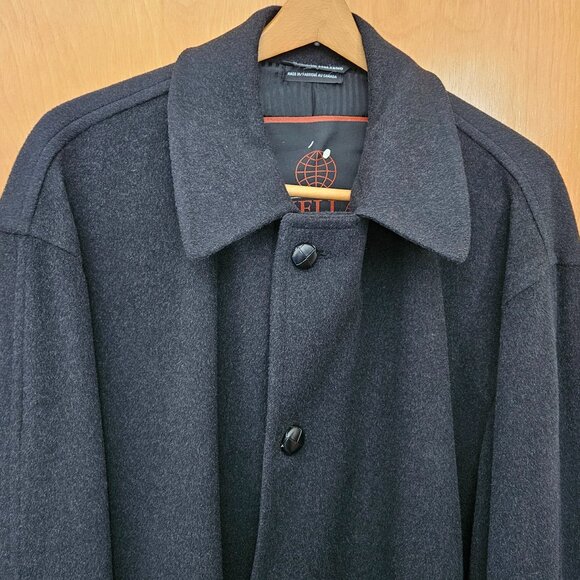 DONATEDTessuto Italiano Biella Sport Black/Gray Coat: Wool/Cashmere/Nylon 42 REG - Picture 3 of 16